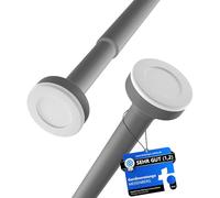 MEISENBERG Bastone Tenda Doccia Estensibile 90-160 cm, Ø25mm, Grigio - Bastoni per Tende a Pressione, Asta Telescopica, Regolabile, Montaggio senza fori per Finestre, Bagno, Armadio, Cucina, Balcone