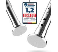 MEISENBERG Bastoni per Tende a Pressione 210-260, Argento, Ø 25 mm, Bastone Tenda Estensibile per Tendaggi, Doccia, Aperture Delle Porte e Armadio