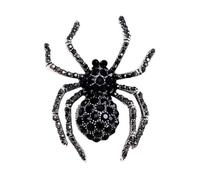 MEISH Spilla a forma di ragno, spilla a forma di ragno, spilla a forma di ragno con strass neri, spilla da bavero con cristallo gotico, accessori per cosplay anime, regali per adulti