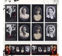 MEISHANG 4 Pezzi Quadro Halloween,Cornice foto Halloween 30x25CM,3D Halloween Decorazioni Horror,Decorazioni Halloween-Movimento Visivo-Per Pareti Interne e Piani di Tavoli