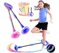 MEISHANG Anello di Salto della Caviglia,Palla Pieghevole può Brillare,Anello di Salto della Caviglia Viene Fornito con Una Custodia, Palla Lampeggiante Regalo Bambina 6 Anni-10 Anni