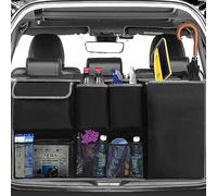 MEISHANG Organizer Bagagliaio Auto,Tasca Portaoggetti Auto,Dotato di tre Cinghie e un Grande Adesivo Antiscivolo sul Retro per una Capacità Extra,Pieghevole.