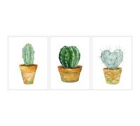 Meishe arte moderna poster stampa acquerello pittura cactus in vaso in vaso cactus botanica verde piante grasse Fashion Home Wall Decor 3pcs