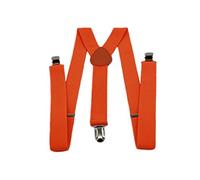 MEISHINE® 2.5 * 100cm Unisex Uomo Donna Bretelle Y Forma Bretelle Regolabile ed Elastico per Pantaloni 3 Clips (Arancia)