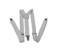MEISHINE® 2.5 * 100cm Unisex Uomo Donna Bretelle Y Forma Bretelle Regolabile ed Elastico per Pantaloni 3 Clips (Bianca)