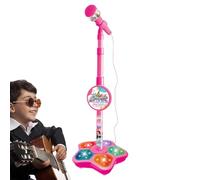 Meisjesmicrofoon met standaard - Staande microfoon voor Kids - Feesttijdverdrijf en MP3 Karaokemachine Muziekspeelgoed, speelgoedmicrofoon met standaard voor kiden