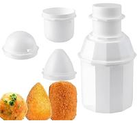 MEISO 3 in 1 Set Di Stampi Fai Da Te Per Palline, Stampo per Palline di Riso, Arancini Maker per Conici e Arancini Rotondi, Adatto a Risotto, Sushi e Polpette