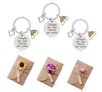 MEISO 3 Pezzi Portachiavi Idee, Regalo Collega, Portachiavi Regalo Collega Regalo Migliore Amica Collega, Porta Chiavi Regalo per Colleghi Che va via Grazie Pensione Regali per Colleghe Amica Maestra