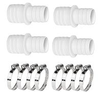MEISO 4 connettori per tubi flessibili da 32 mm a 38 mm, con 8 fascette stringitubo, adattatore per tubi da 38 mm su connettori da 32 mm, set di collegamento per tubi da piscina