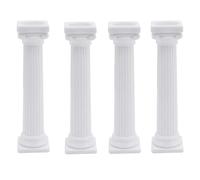 MEISO 4 Pezzi Colonne Romane, Statua in Plastica Bianca, Props Colonne per Fidanzamento, Compleanno, Decorazione da Tavolo, Matrimoni, Decorazione di Eventi E Scene (12.5 CM)
