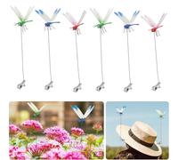 MEISO 6 Pezzi Decorazione Giardino Libellula, Finte Libellule Clip, 3D Libellula per Paletti, Scoraggia le Mosche e Aggiungi Fascino al tuo Giardino