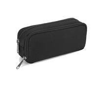 MEISO Astuccio Grande, Astuccio Scuola con 2 Scomparti, Astuccio Scuola Elementare, Portapenne Cancelleria Astucci Trucco Borsa, Astuccio Portapenne Scuola Ufficio Bambina Ragazzi Studenti (Nero)