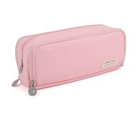 MEISO Astuccio Grande, Astuccio Scuola con 3 Scomparti, Astuccio Scuola Elementare, Portapenne Cancelleria Astucci Trucco Borsa, Astuccio Portapenne per Scuola Ufficio Bambina Ragazzi Studenti (Rosa)