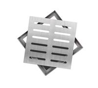 MEISO Copertura di Scarico per Esterni, in Acciaio Inossidabile 304 con Base, Kit di Copertura per Scarico, Quadrato per Scarico a Pavimento, Griglia di Scarico per Esterni (15x15x2cm)