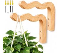 MEISO Ganci per Piante, Ganci Da Parete Nel Legno, Ganci da Parete, Appendere Staffe per Appendere Cestini, Vaso, Uccelli Mangiatoie, Piante, Lanterne, Campanelle a Vento (2 PCS)