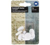Meister 161191 644426 - Set di 8 piedini per mobili, in plastica, con perno, diametro 20 mm