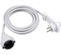Meister 7432360 - Prolunga con contatto di protezione - spina extra piatta - cavo da 3 m - bianco - IP20 per interni / frizione con protezione da contatto / prolunga Schuko con spina piatta / cavo di