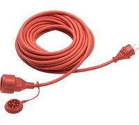 Meister 7435070 - Prolunga in gomma con protezione da contatto, per esterni, classe di protezione: IP44 10 m Rosso
