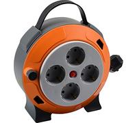 Meister 7435990 - Scatola per cavi H05VV-F3G1,5, IP20, cavo da 5 m, interruttore di protezione termica, per interni, avvolgicavo con 4 prese, con protezione da contatto, avvolgicavo con manovella