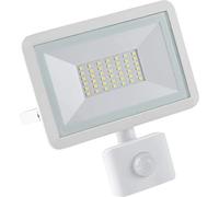 Meister 7490800 - Faretto LED da esterni, 30 Watt, 2400 lumen, per installazione fissa su pareti di casa, con sensore di movimento PIR, IP44, protezione dagli spruzzi d'acqua, lampada da esterno/da parete/inondazione