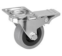 Meister 800730 - Ruota in gomma con freno ✓ 60 x 60 mm ✓ Soft Tread ✓ |/Rotelle con cuscinetti a rulli per trasporto pesanti