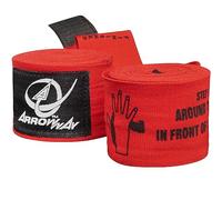 Meister ArrowWay Fasce per Mani con Istruzioni e Direzioni Stampate sopra per Boxe & MMA - 360 cm Elastic (Rosso)