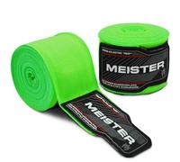 Meister Bende Semi-Elastiche da Adulto di 180 Pollici (457 cm) per MMA e Boxe (Coppia) - Verde Neon