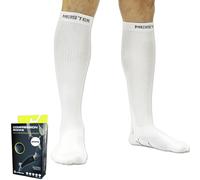 Meister Calze a Compressione - Bianco Corsa Polpaccio Gamba Tendinite Dolore