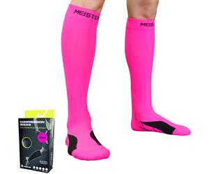 Meister Calze a Compressione - Rosa Corsa Polpaccio Gamba Tendinite Crossfit