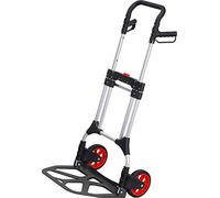 Meister Carrello a mano pieghevole con ruote, 3 altezze regolabili, ampia superficie di carico con battistrada in gomma piena, in alluminio, 8985710