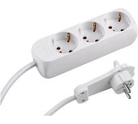 Meister Ciabatta a 3 spine - Connettore extra piatto - Cavo da 1,4 m - Bianco - IP20 per interni / Multipresa multipla / Multipresa con spina piatta / 7430170