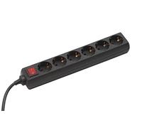 Meister Ciabatta elettrica a 6 prese, colore nero, cavo da 1,4 m