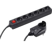 Meister Ciabatta elettrica a 6 prese, con spina aggiuntiva - cavo da 2 m - nero - IP20 interno - Interruttore/Power Split/Presa multipla/Tido 6 x 7430660