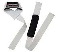 Meister - Cinghie Imbottite in Neoprene Antiscivolo per Sollevamento Pesi, Colore: Bianco