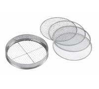 Meister Colino per Compost 5 in 1 - Colino da Giardino in Acciaio Inox Ø 30 cm - 5 Inserti intercambiabili in Diverse Dimensioni per Terra e Sabbia