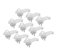 Meister Connettore piatto bianco - Pratico set con 10 pezzi - con staffa pieghevole - Adatto per cavi con sezione cavo di 1,5 mm² - IP20 interno/spina di protezione extra piatta / 7421100