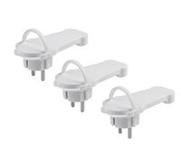 Meister Connettore piatto bianco - Pratico set con 3 pezzi - con staffa pieghevole - Adatto per cavi con sezione cavo di 1,5 mm² - IP20 interno/spina di protezione extra piatta / 7421090