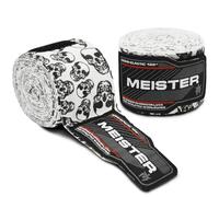 Meister Coppia di bende semi-elastiche per mani per adulti da 457 cm, per MMA e boxe, teschi