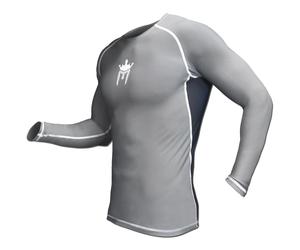 Meister Corsa Manica Lunga Rash Guard - Carbone - Mma Bjj Surf Immersione