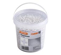 Meister Croce per piastrella, 1,0 mm, set pratico da 1800 pezzi, in robusto polipropilene, colore bianco, accessorio per la posa delle piastrelle, supporto per fughe, 4426900