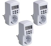 Meister Digitale, 1800 W, 3 Pezzi, Ora legale e Invernale, 10 programmi configurabili, con Funzione Conto alla rovescia e generatore, Timer per Presa con Interruttore Casuale, 7474050, Bianco