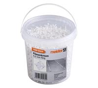 Meister Distanziatori per piastrelle da 4,0 mm, pratico set con 500 anelli riutilizzabili in robusto polipropilene, colore: bianco