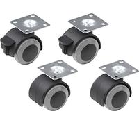 Meister - Doppie ruote con piastra, 4 pezzi, 804300