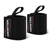 Meister Fasce Elastiche da Polso 18" - Supporto Heavy-Duty per Sollevamento Pesi, Allenamento della Forza e Cross Training - Nero