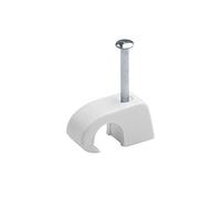 Meister Fascetta Express 4 - 7 mm - bianco - 50 pezzi in pratico set - per il fissaggio di cavi e cavi - Include chiodo preassemblato/clip adesiva/fascette per cavi/fascette per unghie / 7454030