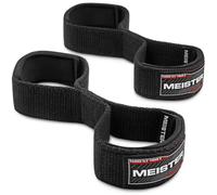 Meister Figure 8's - Cinghie per sollevamento pesi, imbottite in neoprene, colore: Nero