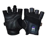 Meister Fit Grip - Guanti da donna per sollevamento pesi, in pelle Amara, lavabile, taglia L, colore: Nero