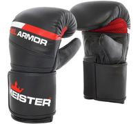 Meister Gel Armor Leather Bag Mitts - Boxe Guanti Pesante Focus Mma Muay Thai BK