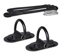 Meister Kit di ancoraggio con anello a D per borsa a doppia estremità - supporti a pavimento e soffitto con elastici e moschettoni