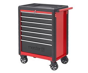Meister, M-7, carrello per attrezzi da officina, professionale, con castello, ruote con freno di stazionamento, 7 cassetti con inserti, 8986400